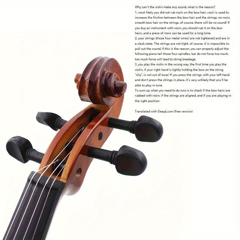 Astonvilla AV-105 Premium Full Size Violin: Lightweight, Durable Wood with Rich Tone for Beginners & Pros - Includes Case, Rosin, & Extra Bow Hair.