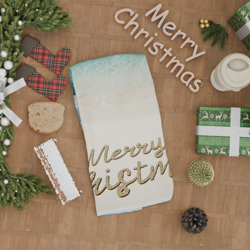 One piece of soft wintertime Christmas decoration measuring 18 by 66.04 cm, featuring the phrase "Merry Christmas" with OWUHP design.