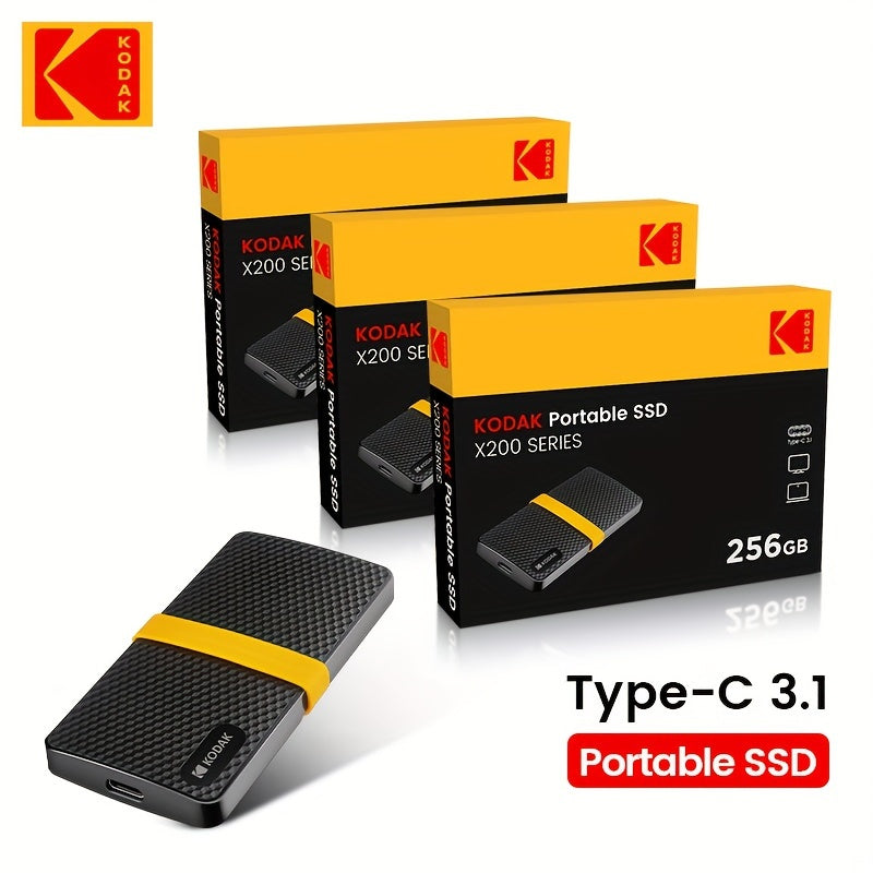 KODAK X200 External SSD Hard Drive 1TB USB3.1 Portable SSD for Laptops, Smartphone, PS4, PC, TV