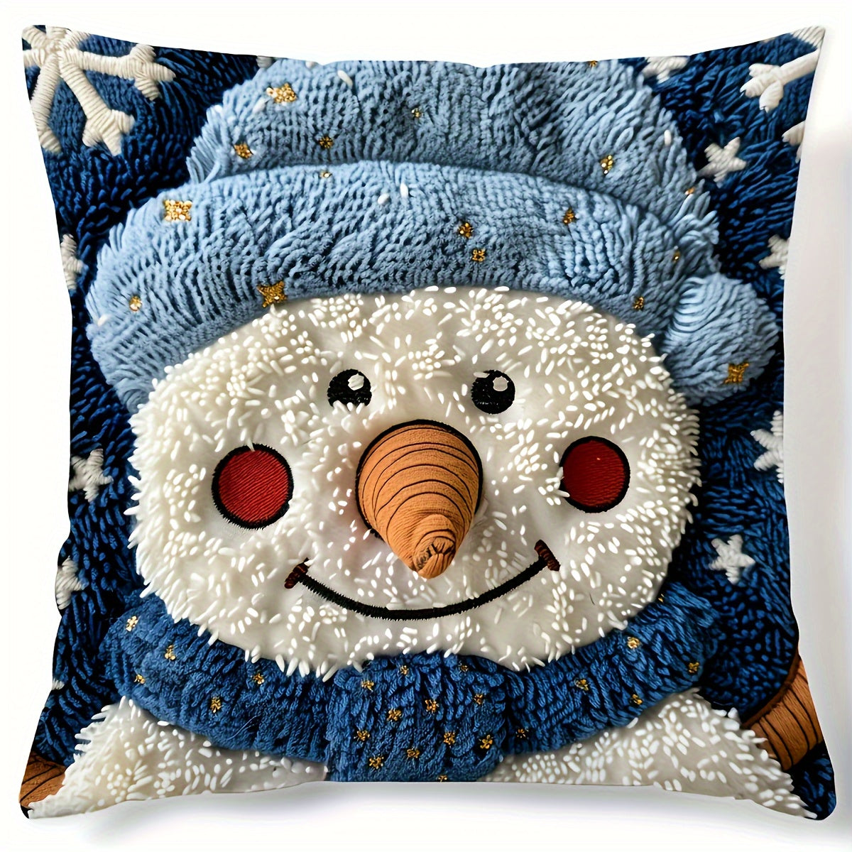 Soft felt Owl pattern pillow case, 44.96cm x 44.96cm, single-sided print without pillow core for multiple decor uses.