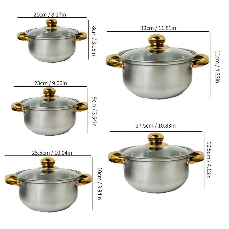 Introducing UAO, the perfect addition to your outdoor camping cooking gear. This large stainless steel soup pot comes equipped with dual handles and a glass lid, making it perfect for use on induction cookers. Its versatility allows for stewing, making