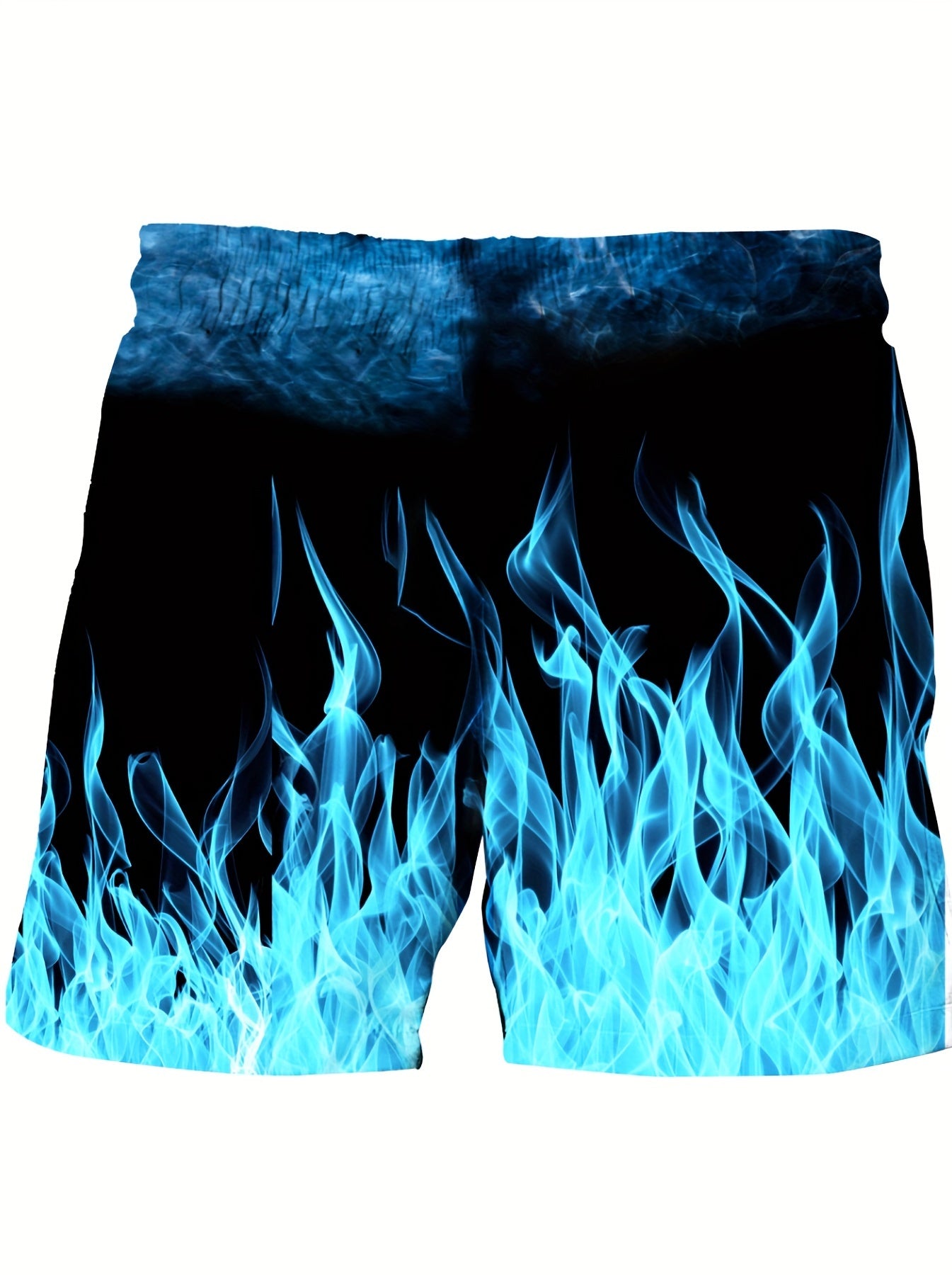 Men's Plus Size Flame Print Board Shorts for Summer