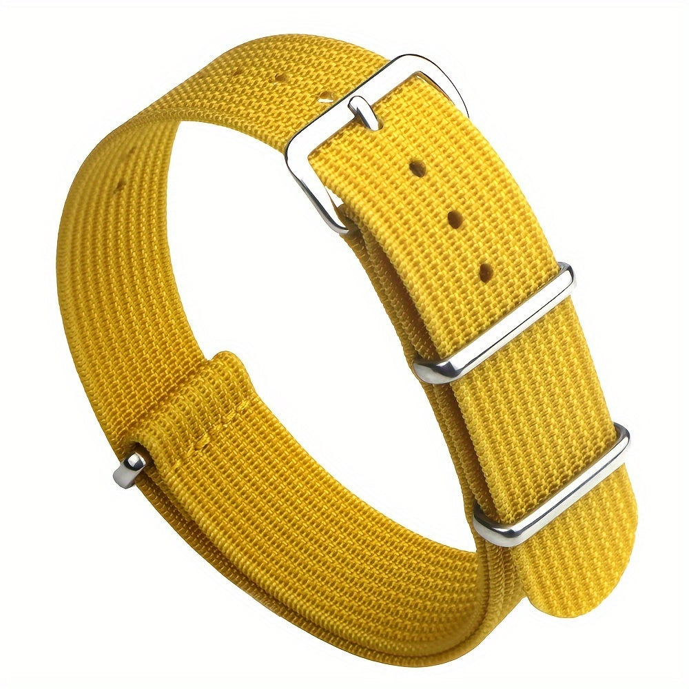 18mm 20mm 22mm Ribbed Nylon Watch Strap, Braid Ballistic Fabric Watch Band Accessory