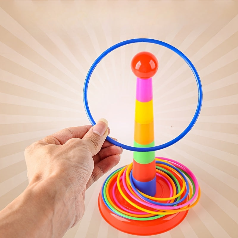 Colorful hoop ring toss game set - perfect for all ages and occasions.