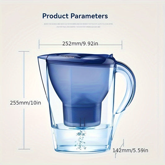 BPA Free Alkaline Water Filter Pitcher - Eliminates Chlorine, Fluoride, Heavy Metals, Odors, and Bad Taste in 3.5 Liters!