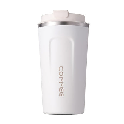 Insulated stainless steel travel mug keeps beverages hot or cold all day - 510ml/17.2oz capacity for coffee, tea, and soda.