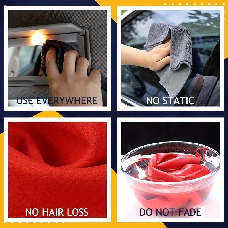 1 pc Ultra-Absorbent Microfiber Car Towel in 4 sizes (20x30cm to 60x30cm) for detailing, polishing, and cleaning. Ideal for vehicle paint, glass, faux leather seats, cushion storage bags.