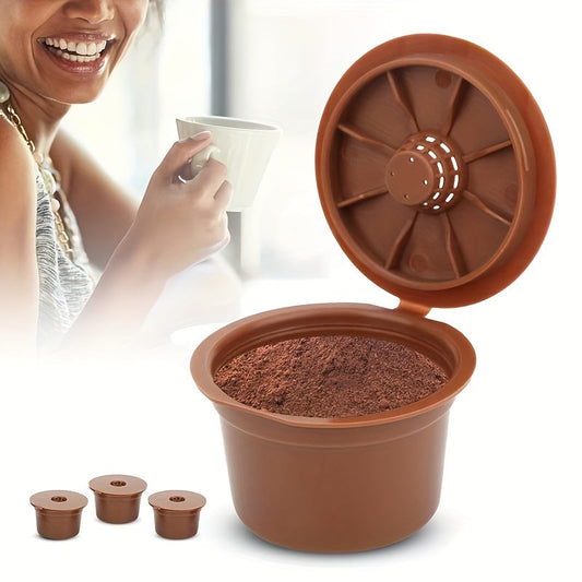 Set of 3 reusable coffee capsules for Caffitaly refillable coffee pods and coffee filter.