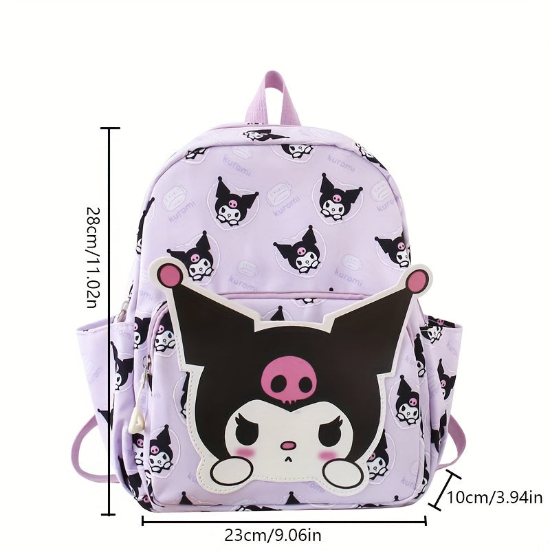 Sanrio backpacks for kids featuring cute cartoon designs, lightweight & durable canvas material, available in multiple colors & patterns, with large capacity and zippered closure.