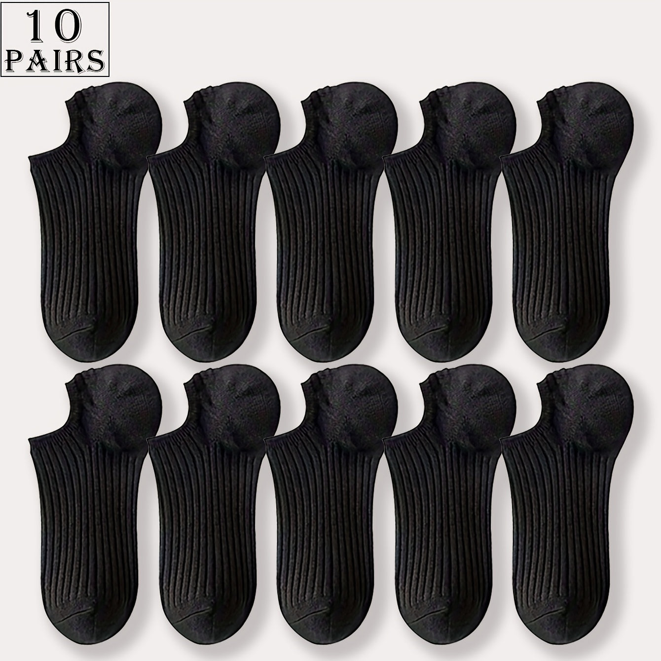 5 pairs of men's invisible socks that are comfortable, breathable, sweat-resistant, and anti-odor.