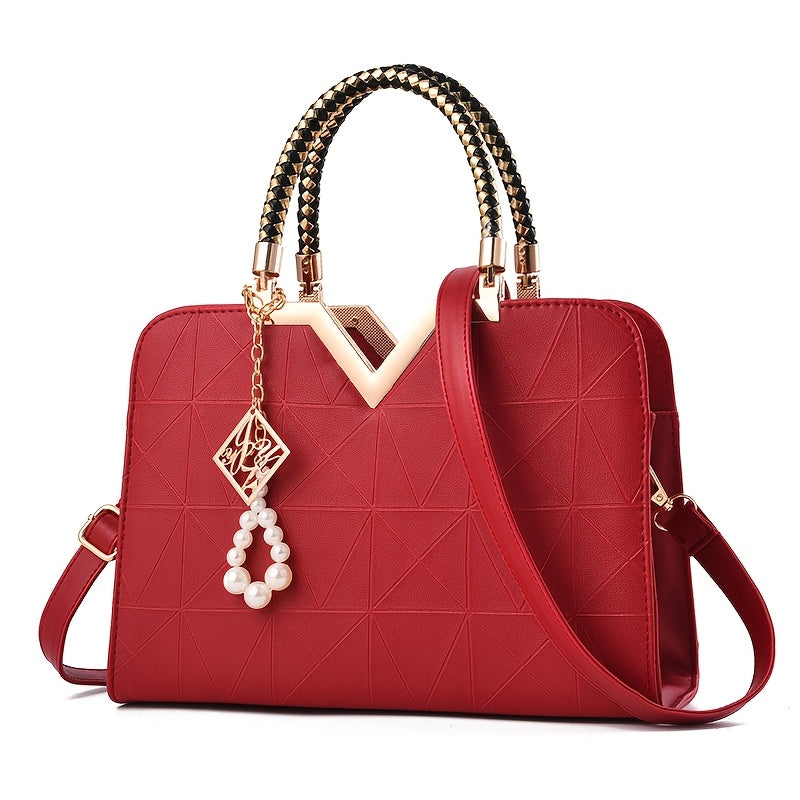 2024 New large capacity glossy handbag for women, fashionable and versatile with single crossbody strap.