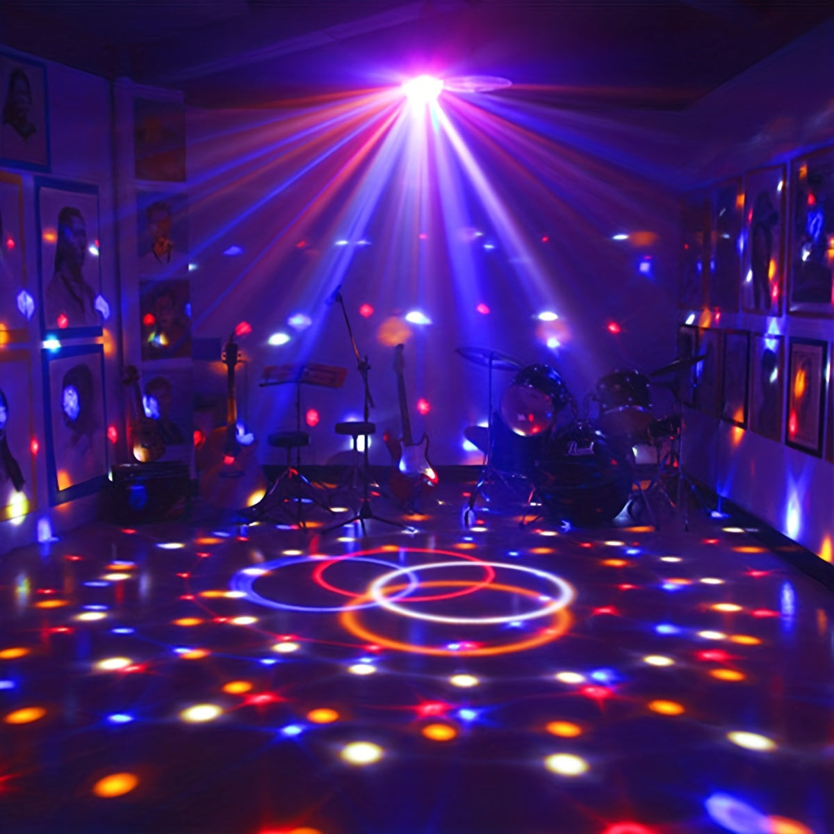 1pc RGB Disco Ball Light with 7 modes remote control for creating a vivid party atmosphere. Ideal for family rooms, dance parties, bars, karaoke, weddings, etc! Includes USB mini car DJ