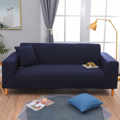 Modern sofa cover with non-slip elastic band, machine washable, made of 95% polyester and 5% spandex. Compatible with various sofa sizes, no printing, stitched craftsmanship, fabric weight of 100-120 g/m².