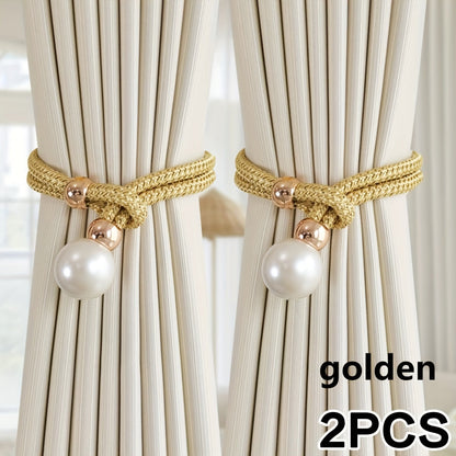 1 set of 2 pieces of pearl decorative curtain buckles, representing high-end luxury and adjustable style for your curtains. These elegant pearl curtain straps are perfect for enhancing the decoration of your curtains in any room, whether it be a bedroom