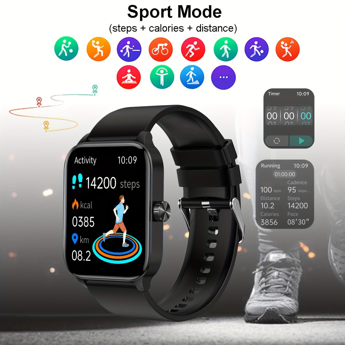 Introducing the latest Smartwatch with a 3D Dynamic Sports Plant Growth Dial, a large 1.85-Inch screen, and true IP68 waterproof rating. This Smartwatch also functions as a Smart Call Watch, offering over 100 sports modes and compatibility with both