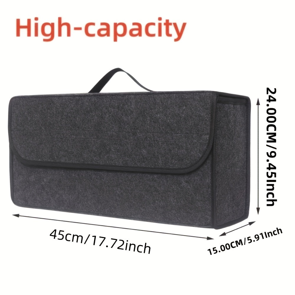 Compact felt trunk organizer for cars - efficient, easy-to-use storage option.