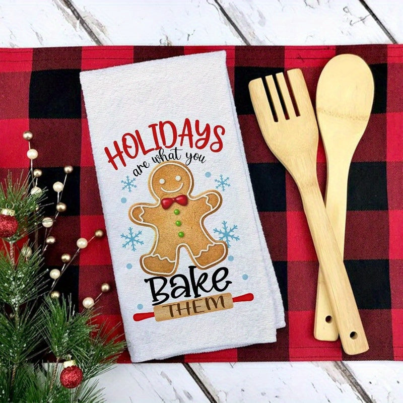 Get in the holiday spirit with this 2-piece set of kitchen towels, each measuring 18 by 66.04 cm. Embellished with charming Christmas themes, these towels are perfect for family gatherings and festive decorations. Add a touch of holiday charm to your