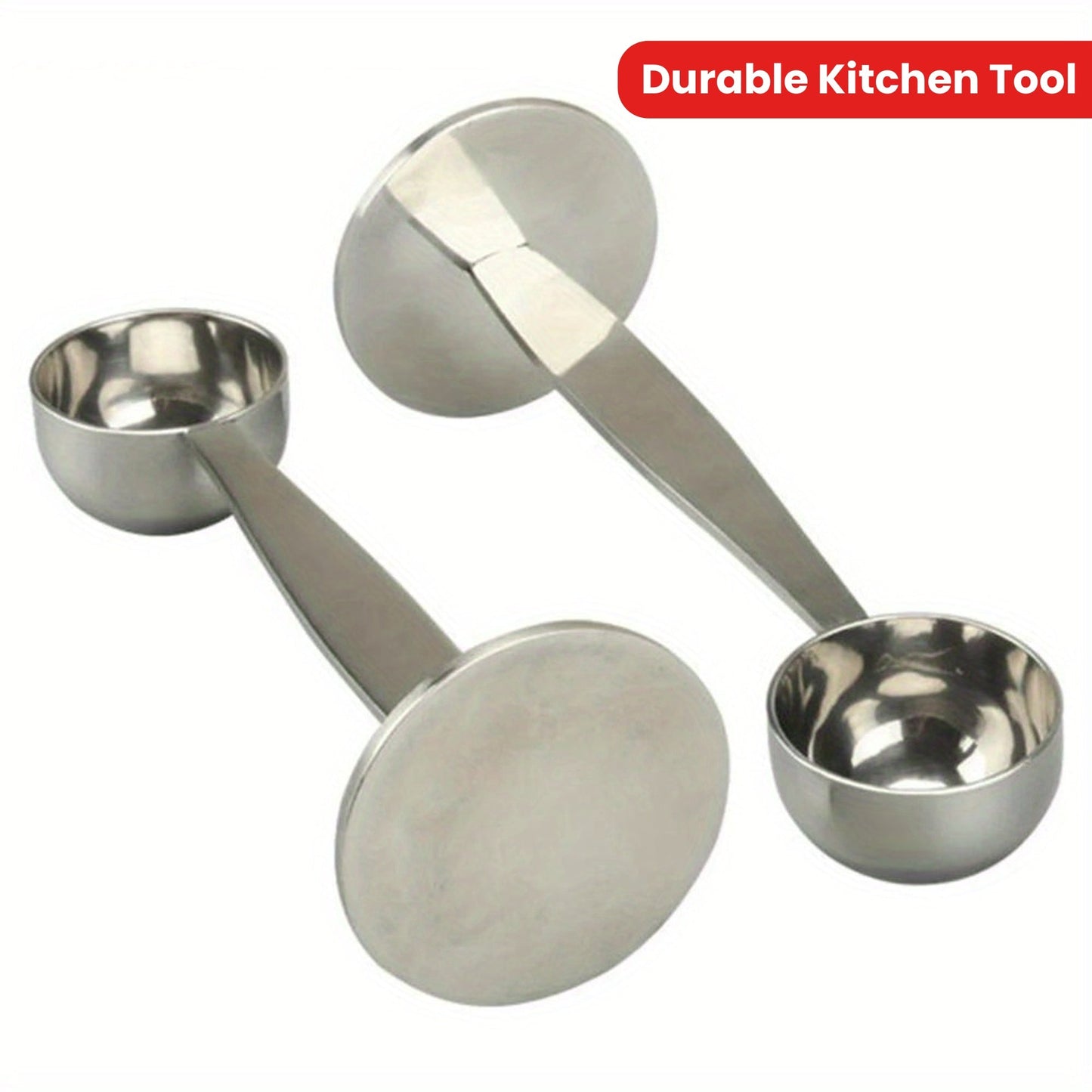 Durable Stainless Steel Coffee Measuring Spoon Set with Tamper - Includes Stand for Espresso Machine - Essential Kitchen Tool for Coffee & Tea Making