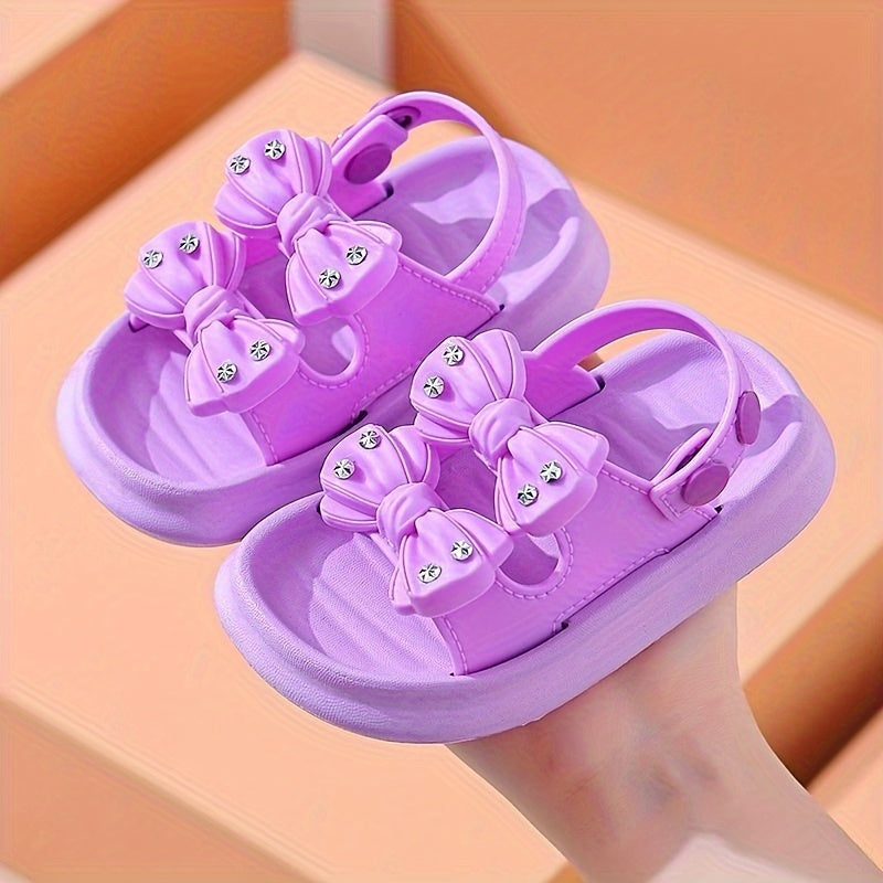 Stylish bowknot sandals for girls, perfect for indoor and outdoor wear.