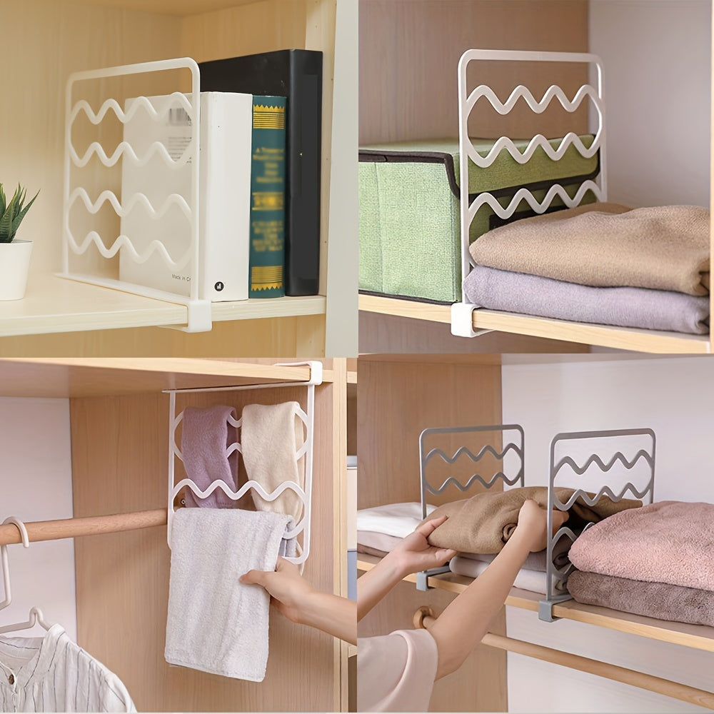 Rack for Wardrobe Storage Partition with Shelves, Cabinets and Separator for Clothes Compartment Space