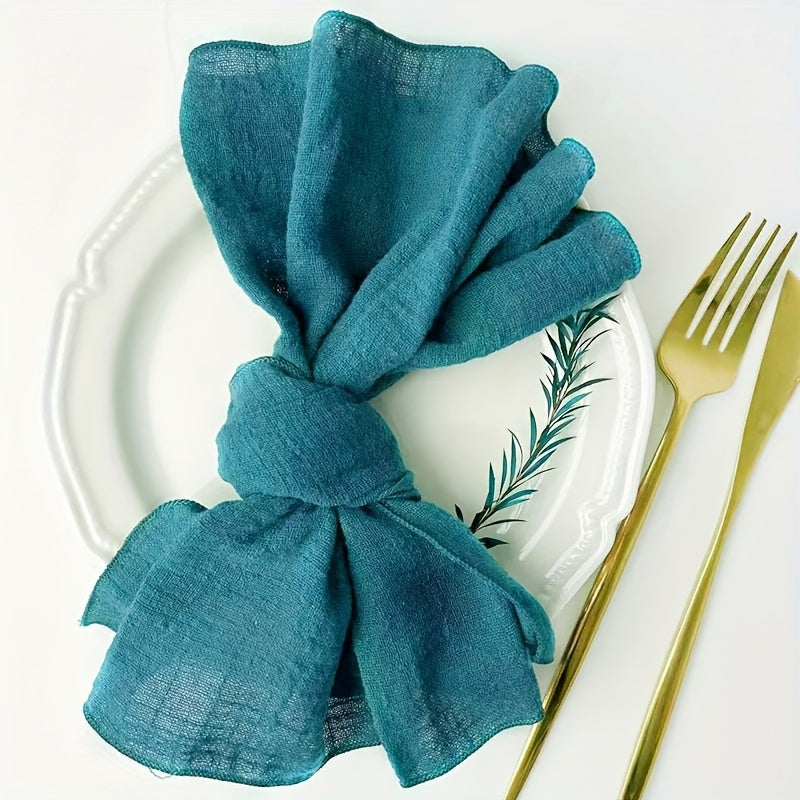 12-Pack of cotton napkins, perfect for various occasions. Reusable, solid color, square knit fabric cloth, measuring 41.91cm - ideal for dinner, wedding, Christmas, restaurant, banquet, and parties. Can also be used as tea towels.