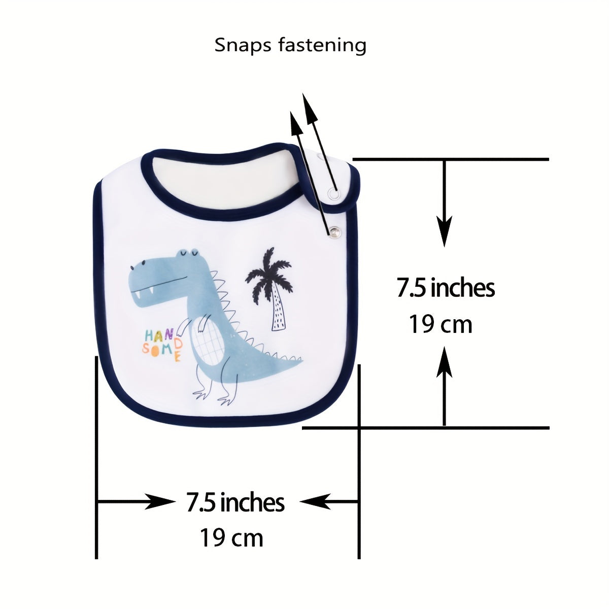 Set of 6 Cartoon Print Waterproof Bibs for Kids, with Adjustable Snap Closure - Ideal for Boys & Girls, Suitable for Every Season