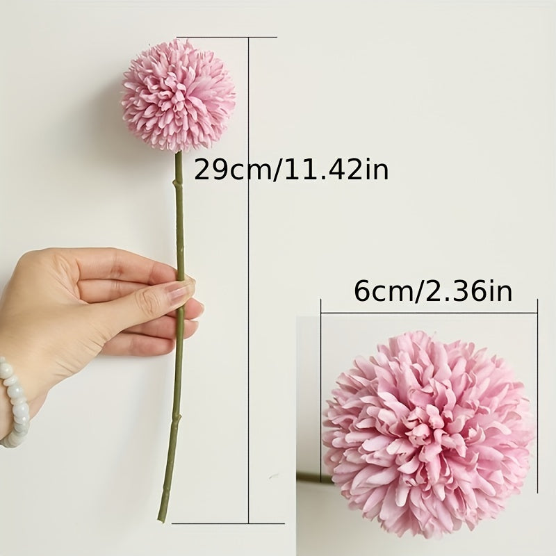 5 artificial chrysanthemum and dandelion flowers for DIY wedding decor.