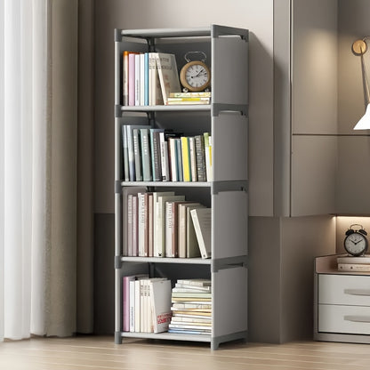 Metal Bookshelf - Easy Assembly, Space-Saving Design for Home Office, Dorm Room & Rental Housing