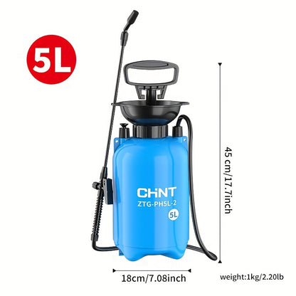 OuDiSi High-Pressure Garden Sprayer with Nano-Atomization, 3L/5L/8L Capacity, non-electric plastic, and large funnel spout.