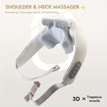 Cordless neck and shoulder massager with heat and 6 nodes. USB rechargeable for whole body relaxation. Great gift idea.