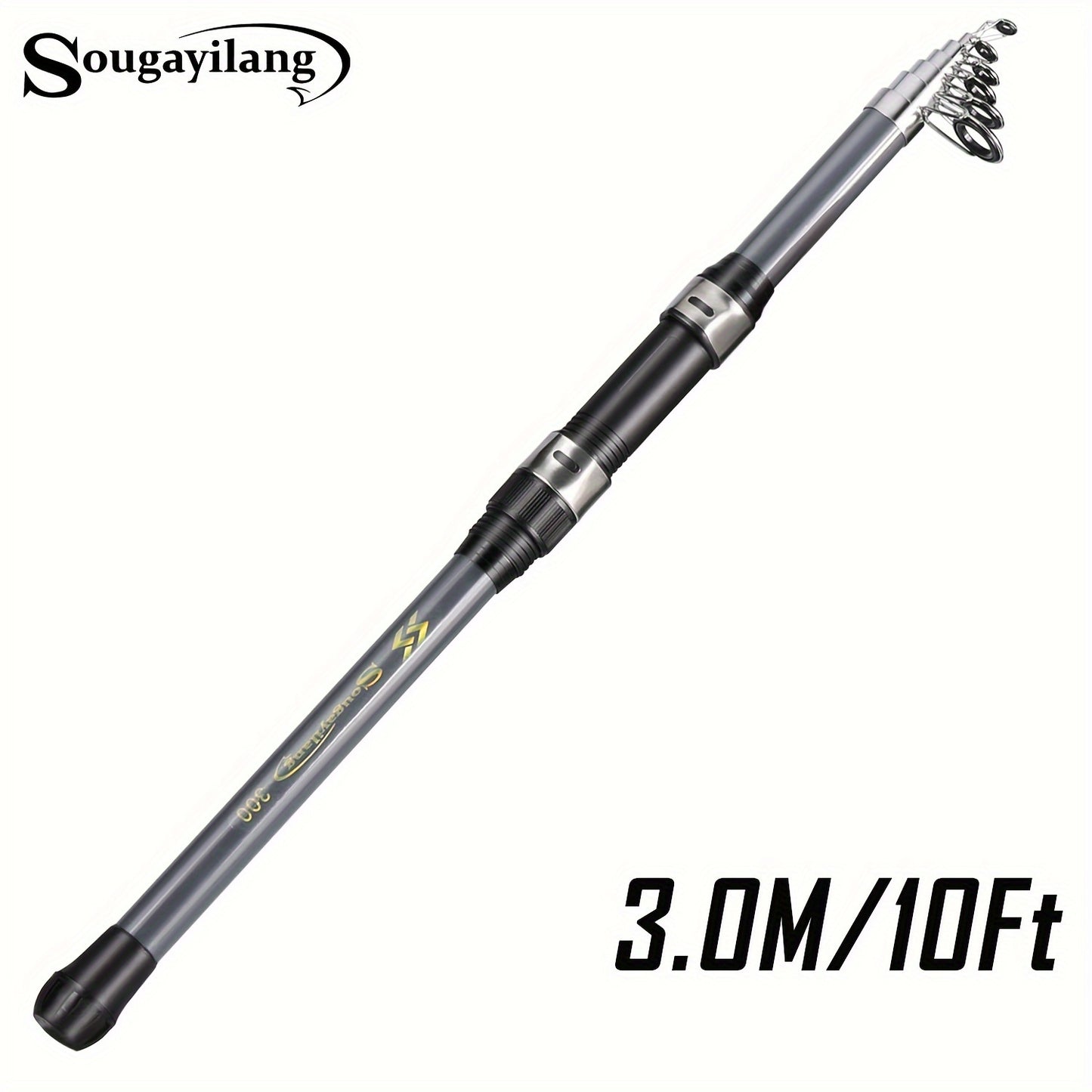 Sougayilang Telescopic Fiberglass Fishing Rod: Durable and Portable.