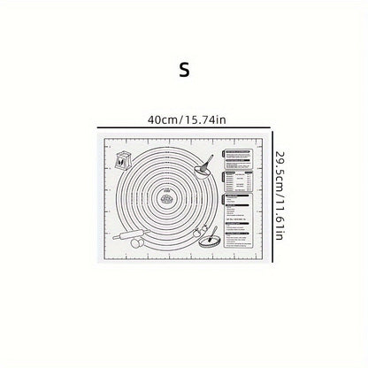 Non-stick Silicone Pastry Mat with Measurements - Perfect for Baking & Kneading, Heat and Slip Resistant, Ideal for Rolling Dough and Making Pie Crusts, 1 Piece.