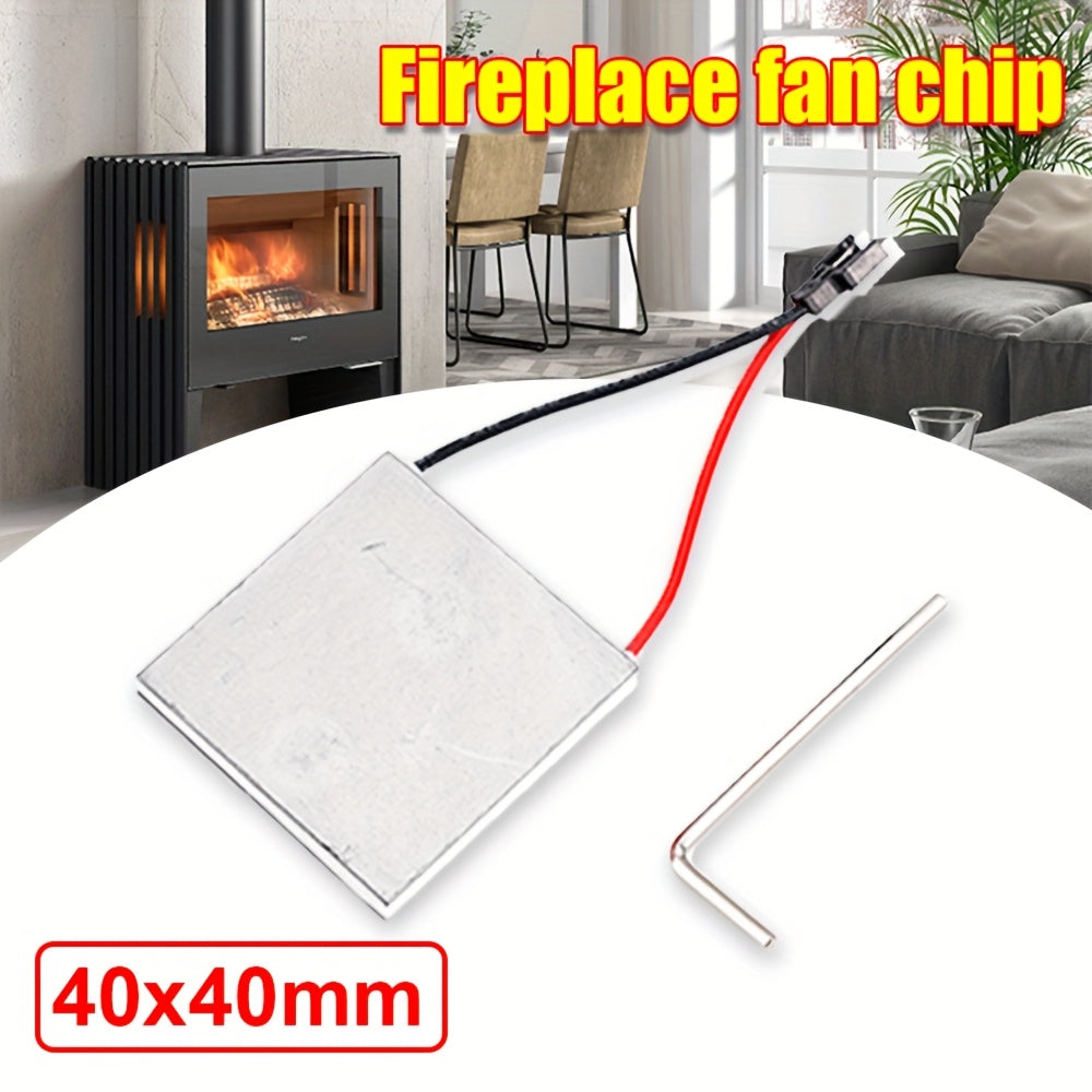 One pair of Thermoelectric Fireplace Fan Chips made of aluminum material, designed to generate electricity as an accessory for stoves and ovens.