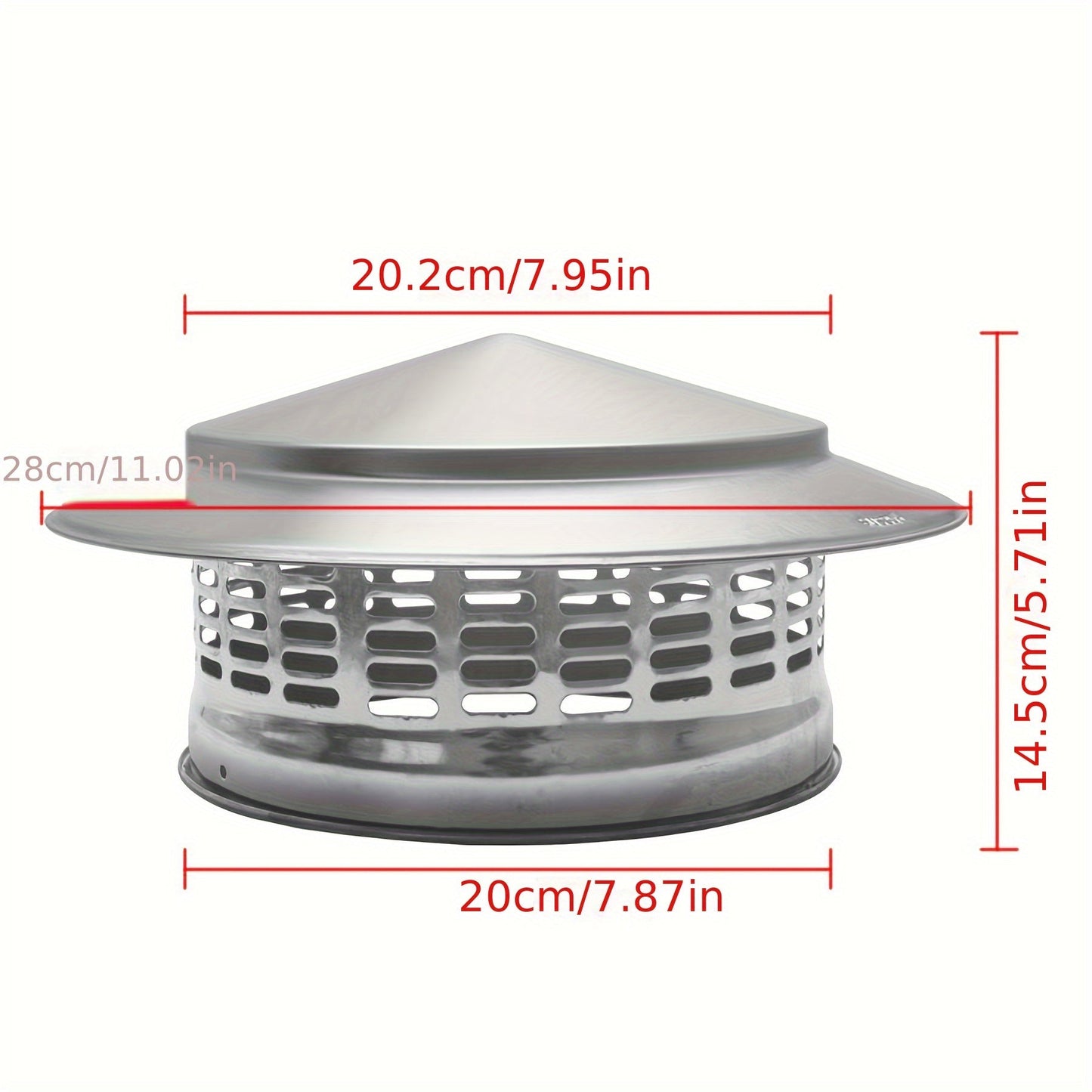 VADO VLTRA presents the 8-Inch Stainless Steel Chimney Cap featuring a waterproof, rust-resistant umbrella design to effectively prevent the entry of birds and leaves.