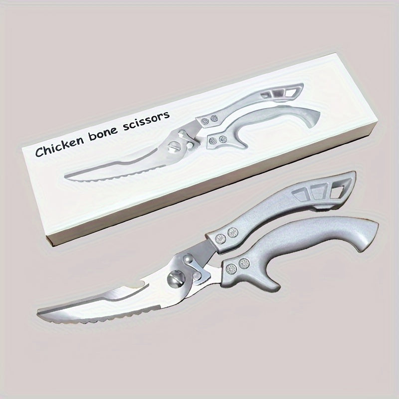 Powerful and versatile, the Home Kitchen Multi-functional Chicken Bone Scissors are strong, durable, and designed for cutting through tough chicken bones with ease. The powerful shear has a strong rebound for efficient cutting, making it perfect for