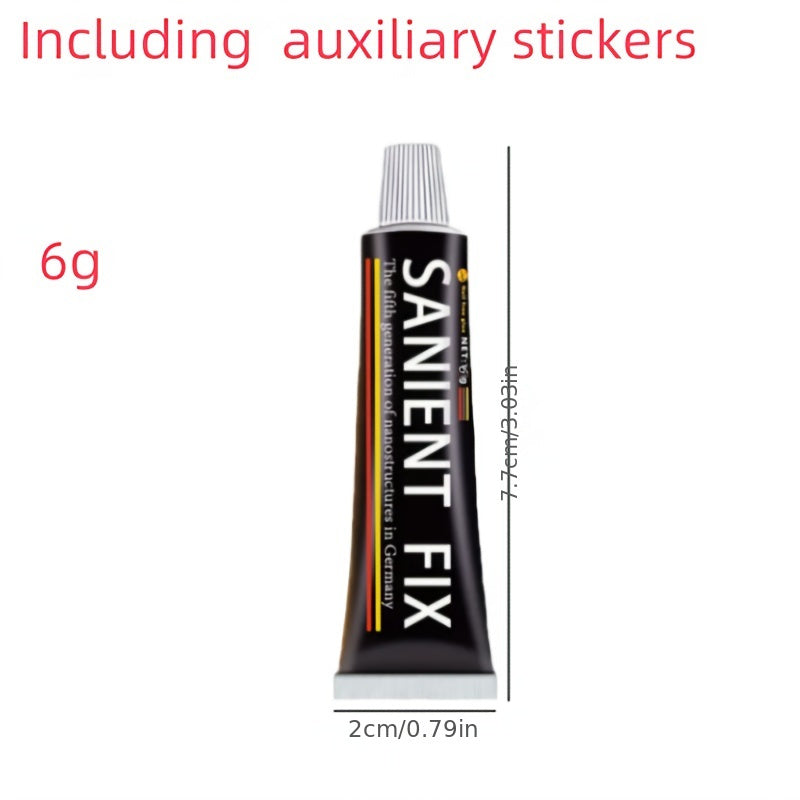 1pc SANIEN FIX Multi-Purpose Adhesive Tube with Nail-Free Stickers - High-Strength, No-Drill, Waterproof Glue for Kitchen & Bathroom - Suitable for plastic, concrete, glass, metal surfaces.