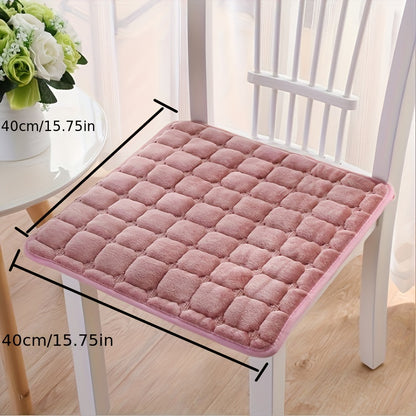 Soft, washable seat cushion for home or office chairs.