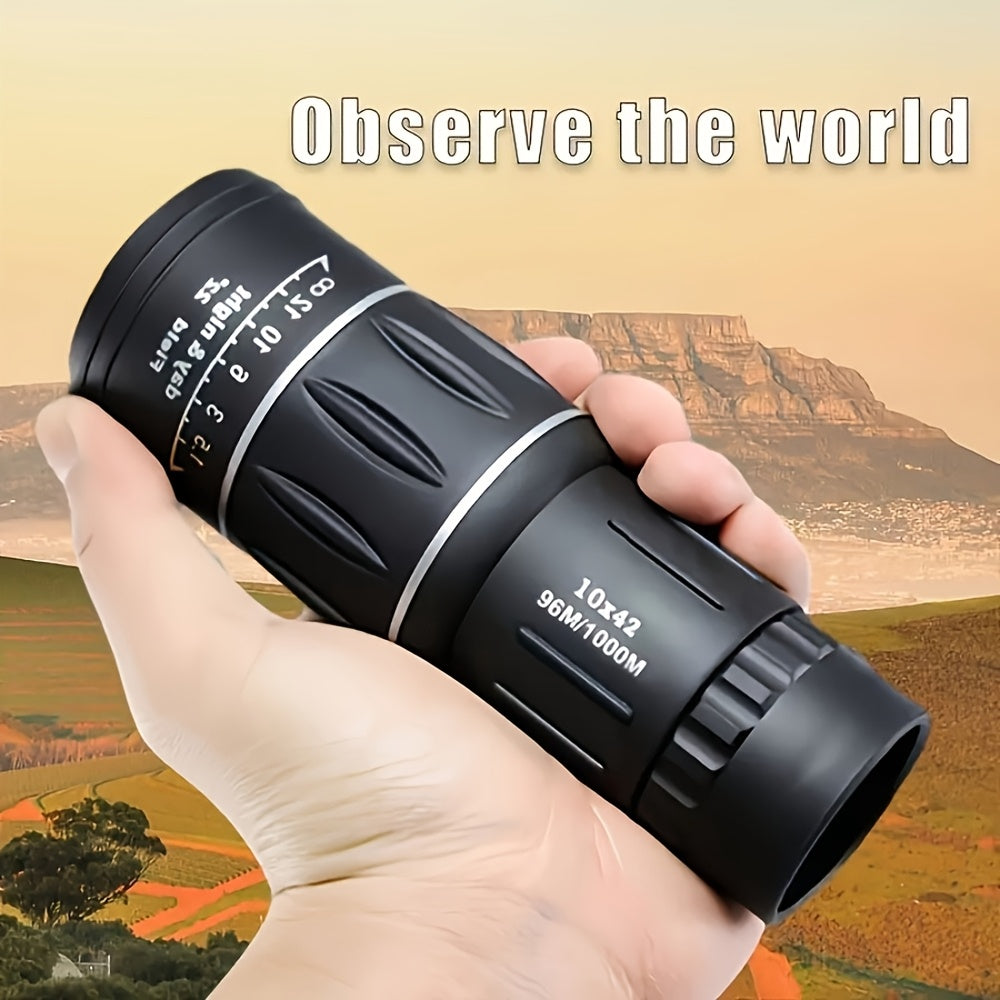 High-Definition 10x42 Monocular Telescope for Outdoor Activities with FMC Lens and Manual Focus