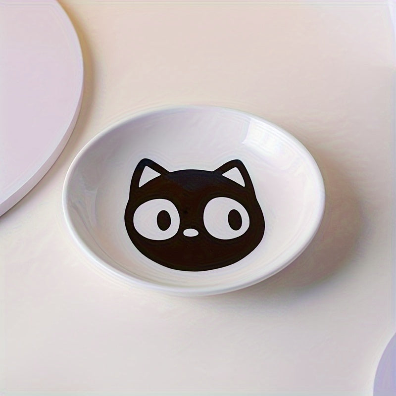 Pack of 2 includes 1pc Shelf + 1pc Bowl Ceramic Cat High Table Bowl with Cartoon Pattern. Health-conscious design suitable for pet feeding at home.