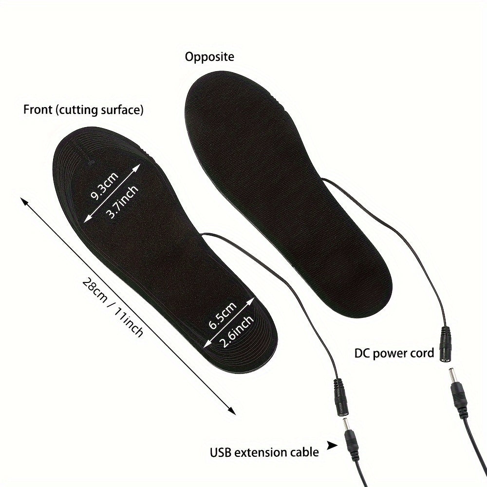 USB Heated Insole: Ideal for Winter Activities, Keeps Feet Warm.