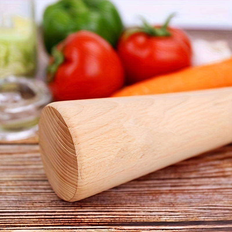 Solid Wood Sauerkraut Pounder Ideal for Fermenting Vegetables in Mason Jars.