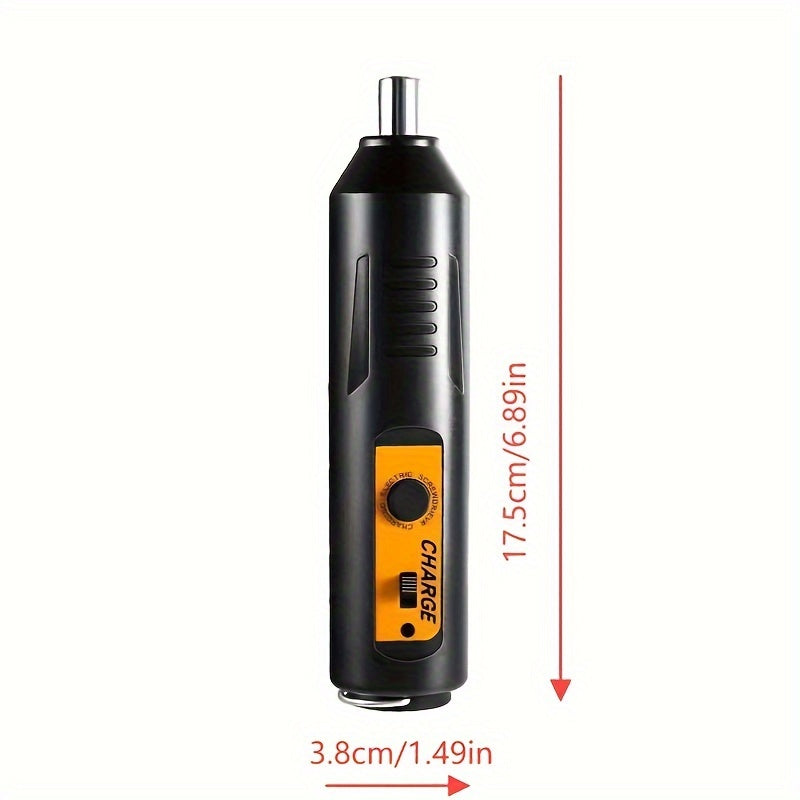 Electric Screwdriver Kit with USB rechargeable 1200mAh lithium battery and ergonomic design, ideal for DIY enthusiasts and professionals.