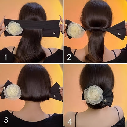 Polyester hair styling tool for ages 15+ with bow accent, perfect for daily wear.