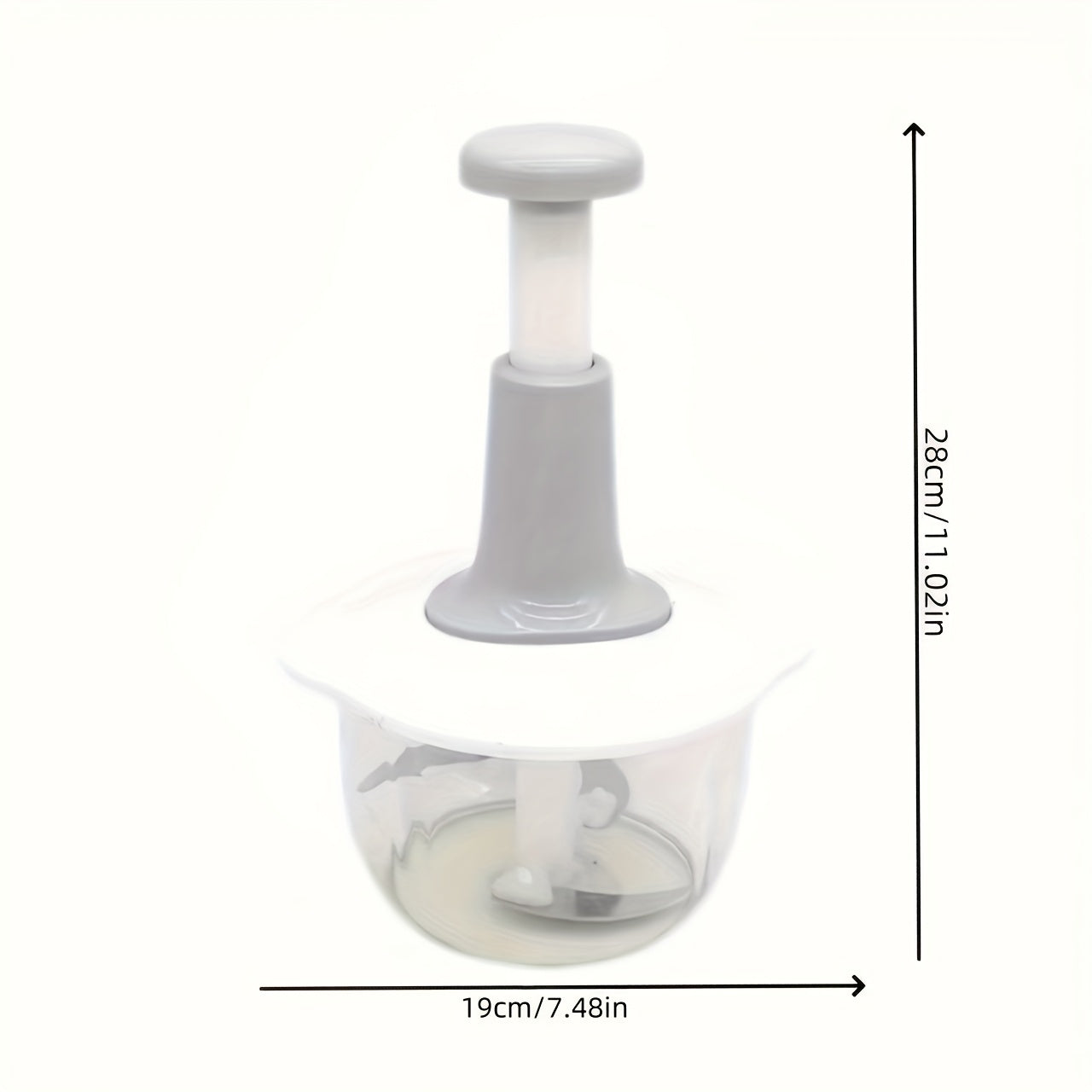 50.72oz Manual Food Processor: Stainless Steel Crusher for Vegetables, Garlic, and Meat - Easy to Clean, Ideal for Home or Camping.