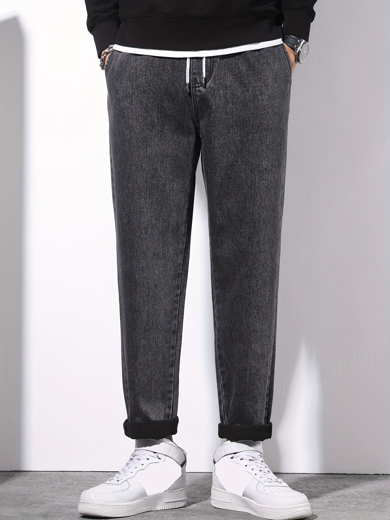 Men's Loose Fit Drawstring Denim Jeans from the Spring 2024 Collection