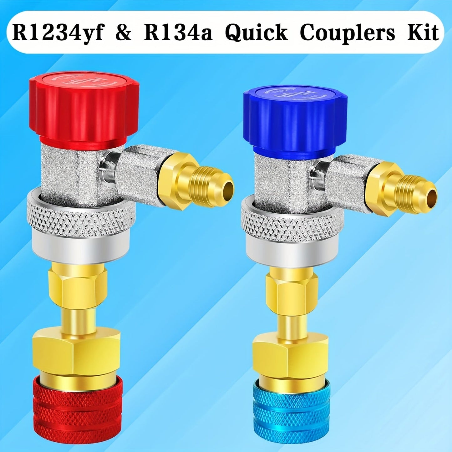 Adapter kit for converting to R1234yf refrigerant, compatible with all universal AC systems, does not need electricity to operate.