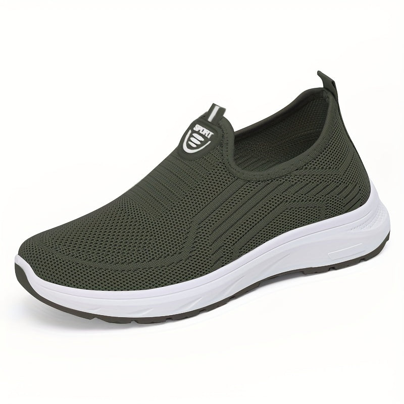 Women's Mesh Slip-On Fashion Sneakers with Round Toe, PVC Sole