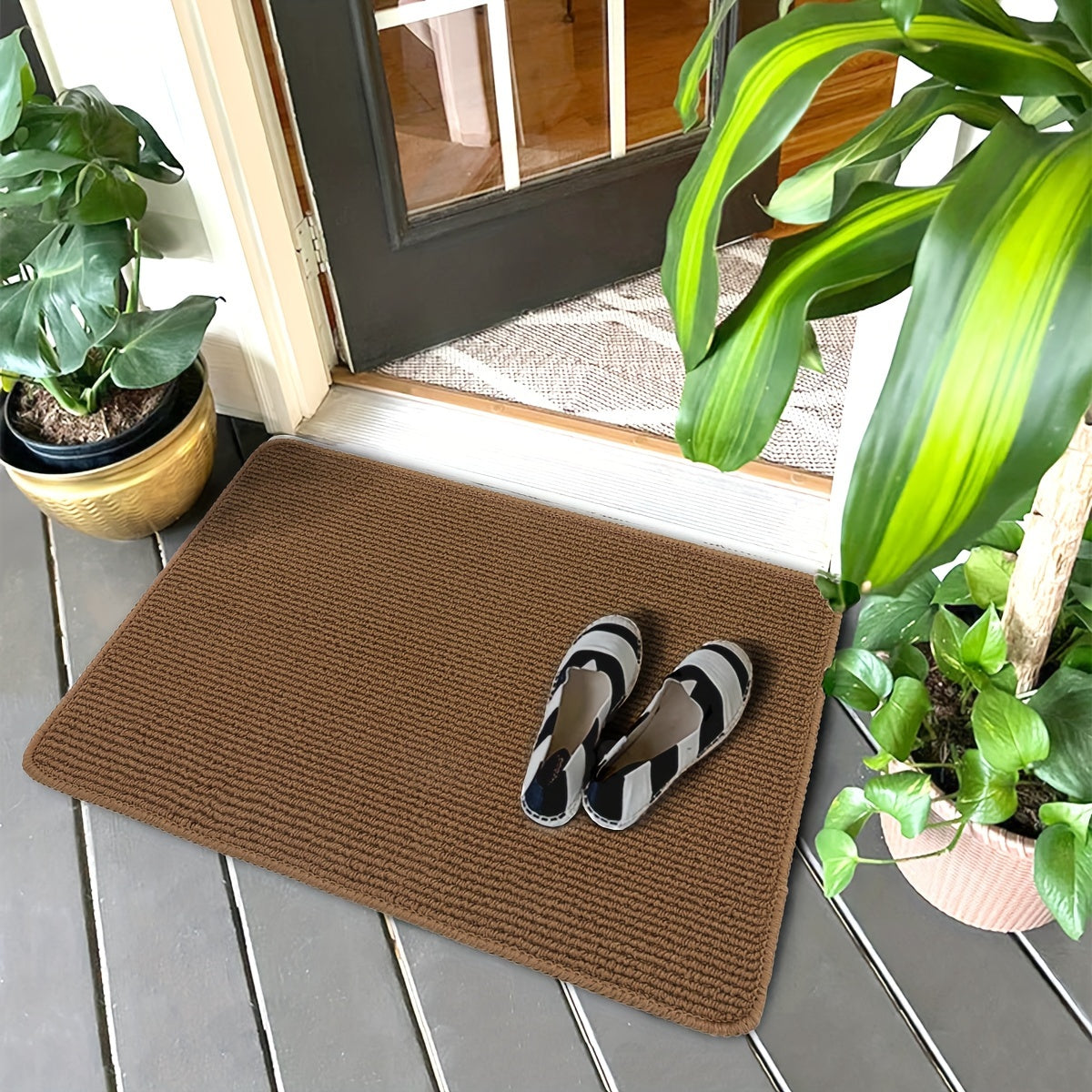 Anti-Skid Entryway Mat - Easy to Clean, Durable Low Profile Rug with Non-Slip Backing, Stain-Proof, Festive Design, Made from Polypropylene & TPR, Perfect for Keeping Your Home Clean and Safe for Pets