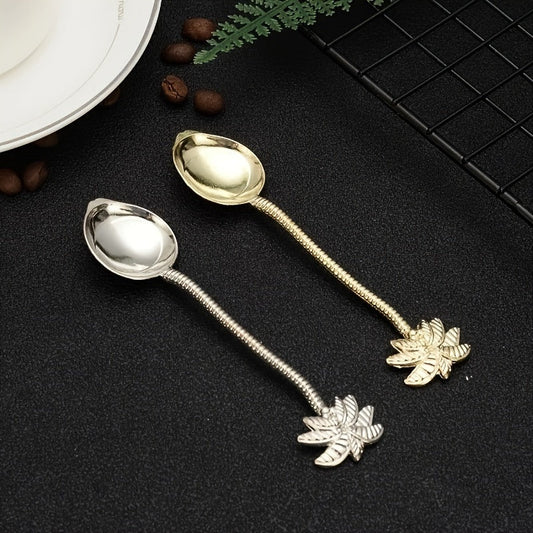 Attractive set of 6 Tropical Coconut Palm Teaspoons - Metal Coffee Stirring Spoons, perfect for Dinning Bar. Ideal as a festive souvenir for Christmas, Halloween, Hanukkah, Thanksgiving, or Ramadan (Eid Al-Fitr) gift.