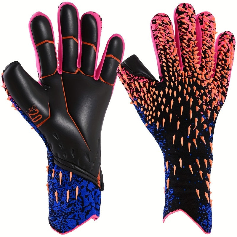 Soccer goalie gloves with Giga Latex 4mm, strong grip and palm protection for boys, youth, adult, and men. Available in sizes 6-10 with 3 styles at Level 3.